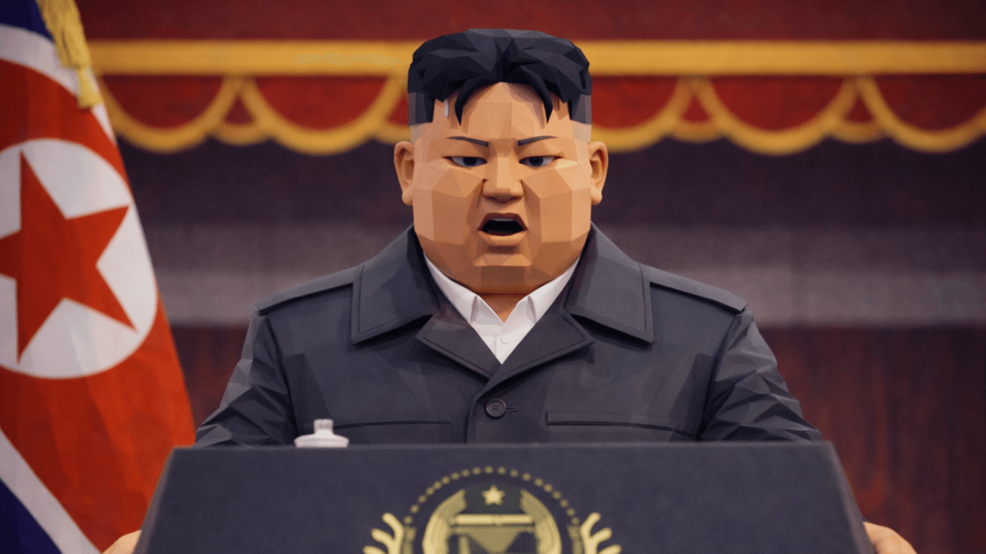 Kim Jong Un addressing the nation