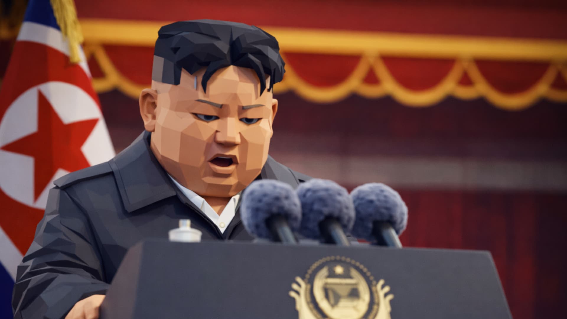 Kim Jong Un at the podium
