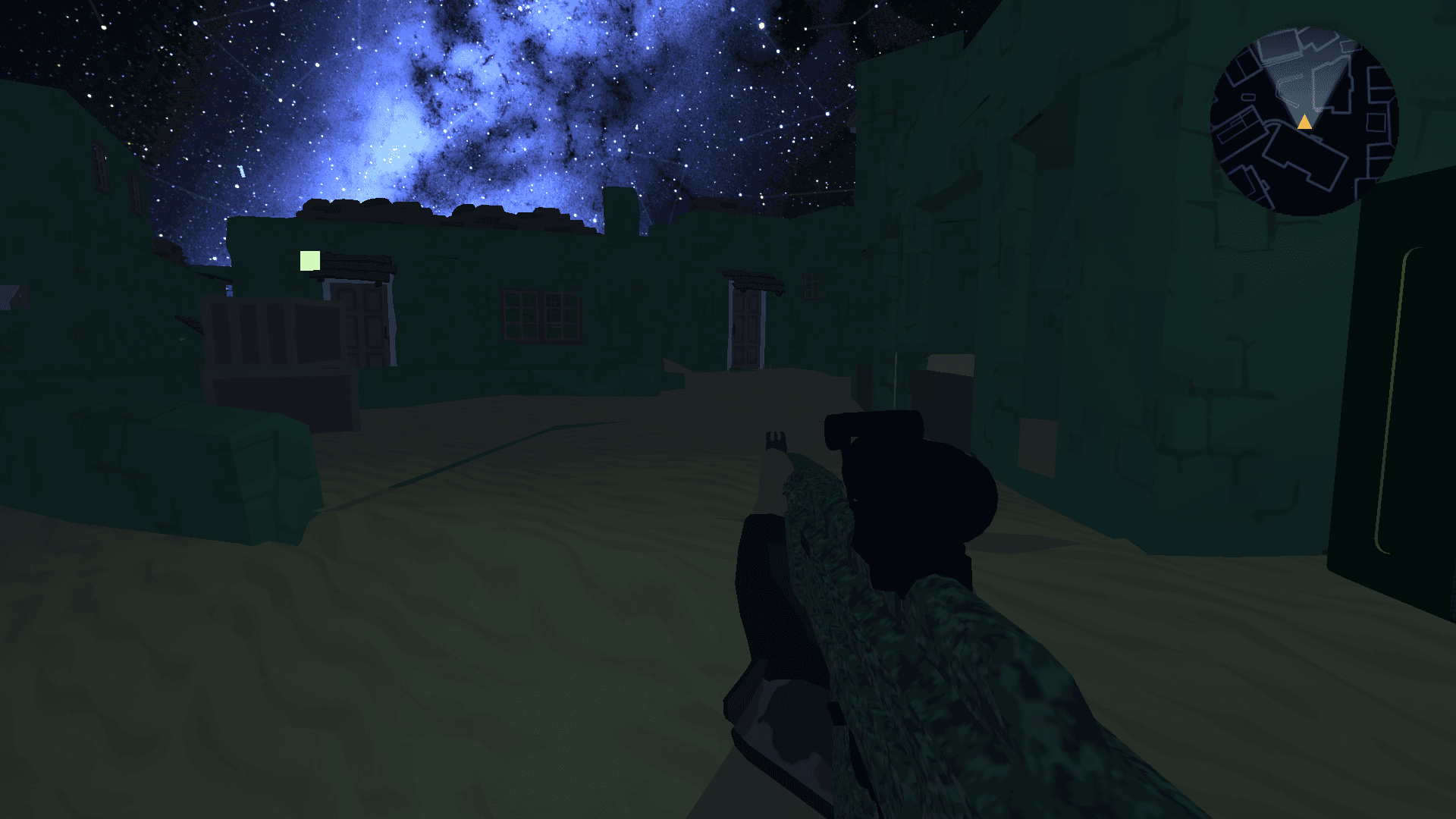 Desert village, night — in-game