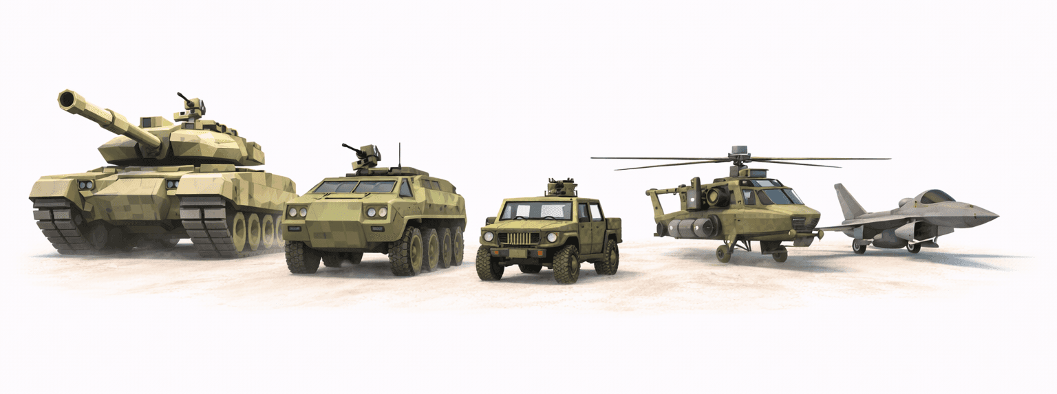 Tanks, APCs, helicopters and jets