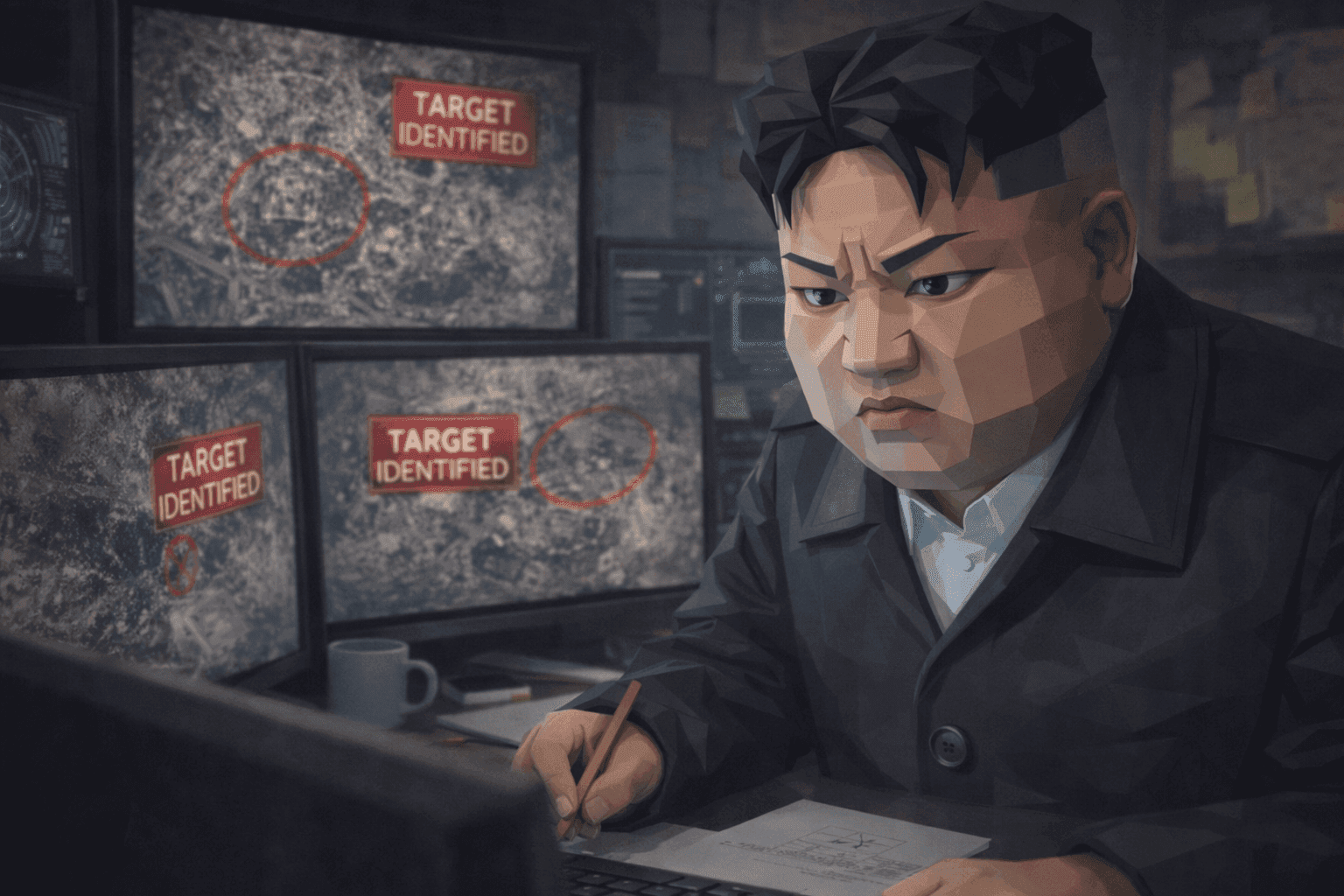 Kim Jong Un in the war room