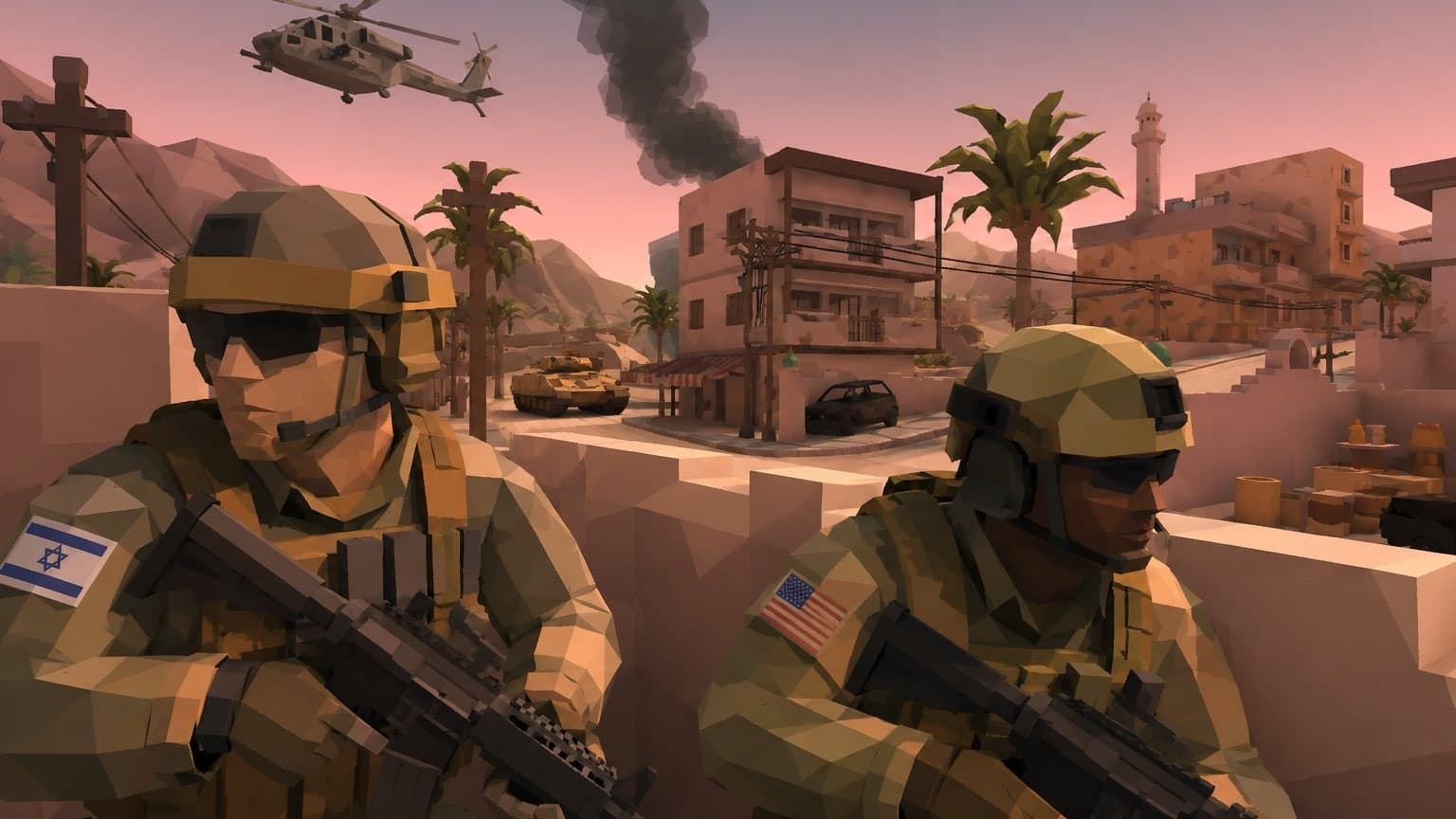 An operator laying down fire across an open front
