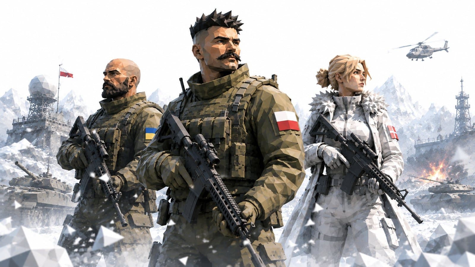 A mixed squad holding a snowbound front